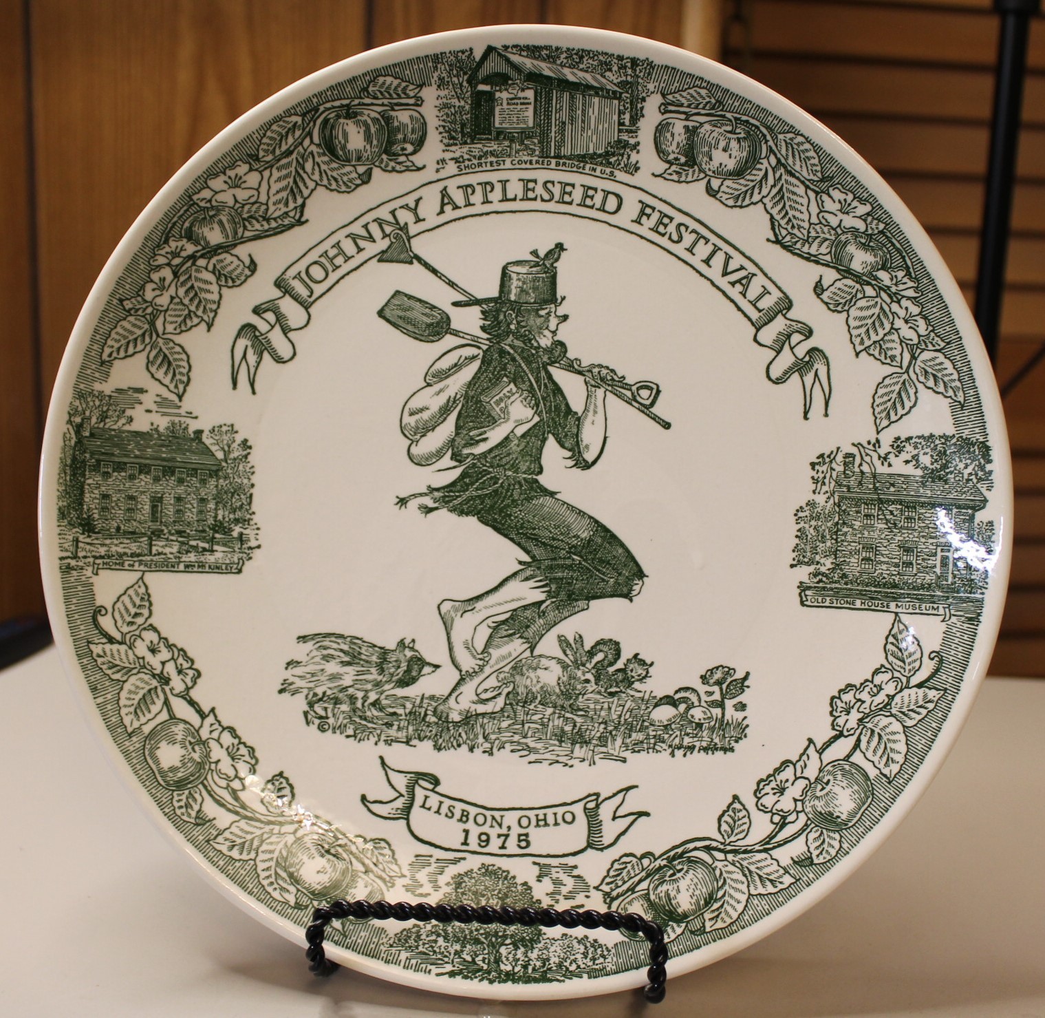 Kettlesprings Kilns Johnny Appleseed Festival Lisbon OH 10″ Plate 1975