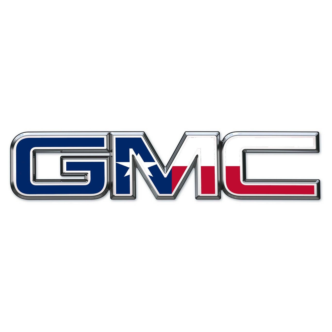 CJ 07-17 GMC Sierra Yukon TEXAS FLAG Front Grill Emblem Overlay Decal