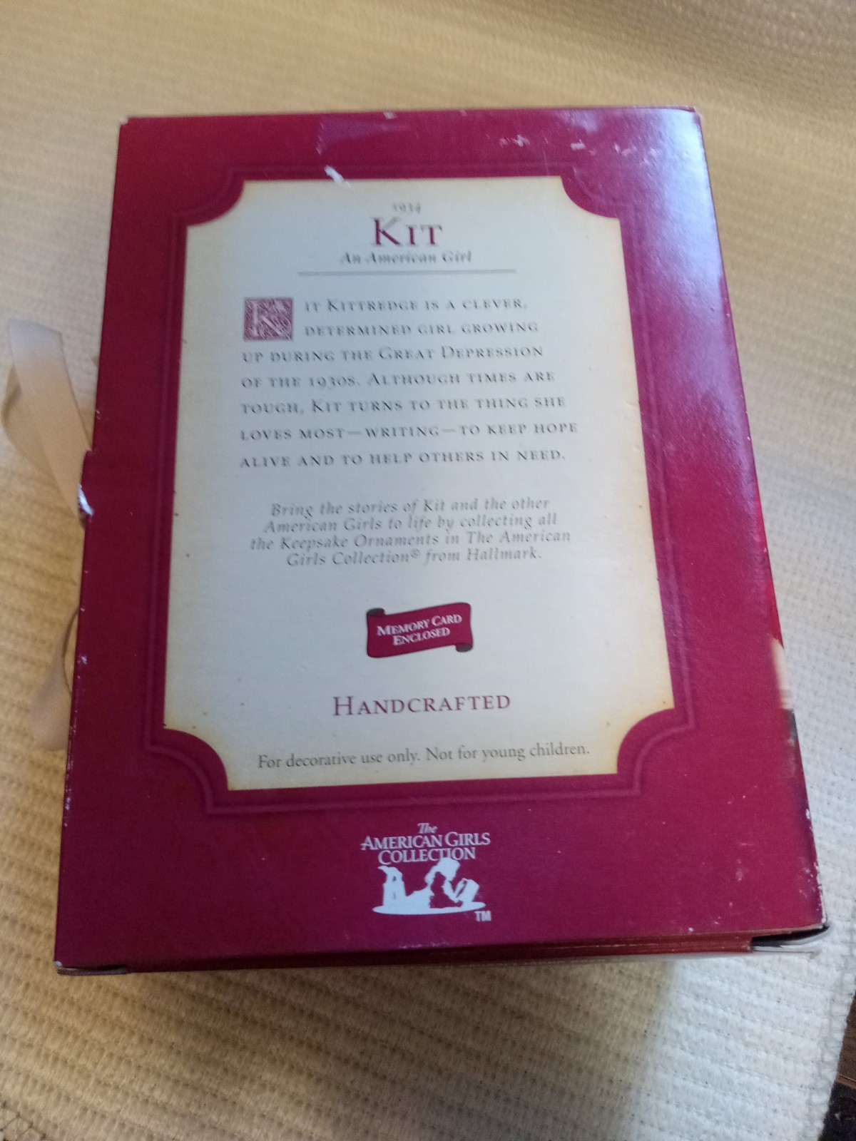 2002 Hallmark Keepsake Ornament 1934 Kit An American Girl American Girl Doll. AF