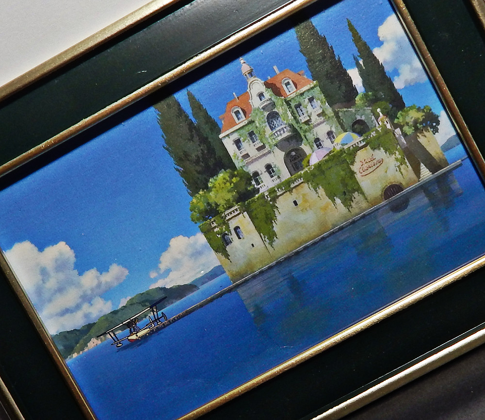Porco Rosso POSTCARD Framed Rare “GINA’S AIRPLANE…” ’92 Hayao Miyazaki Art