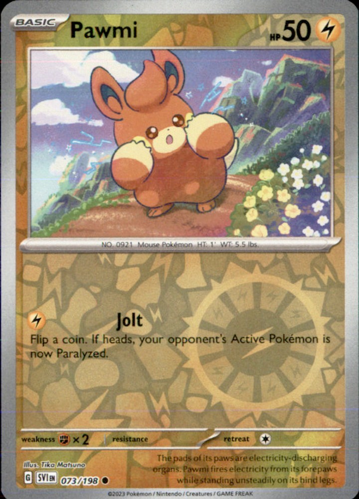 Pokemon | SVI | Pawmi | 073/198 | Common Reverse Holofoil