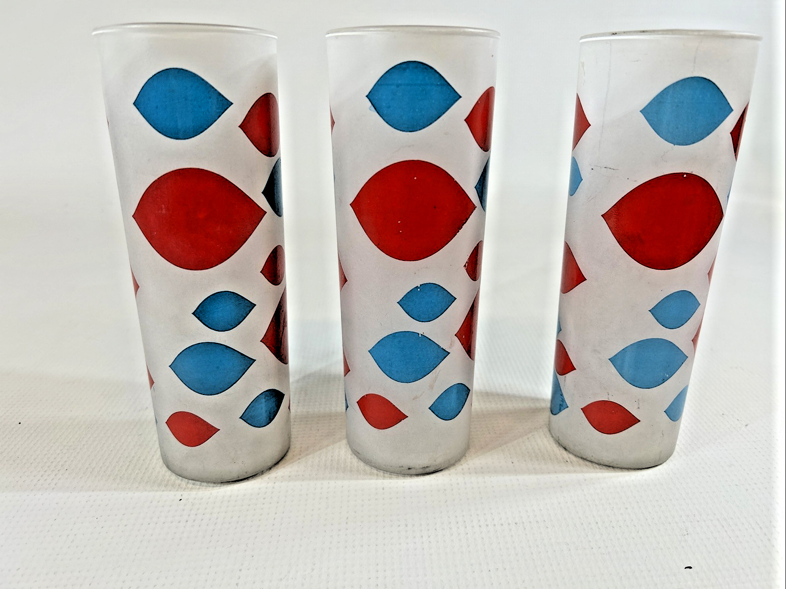 3 Piece Vintage Dairy Queen Frosted Glasses Tom Collins Highball Restaurant DQ