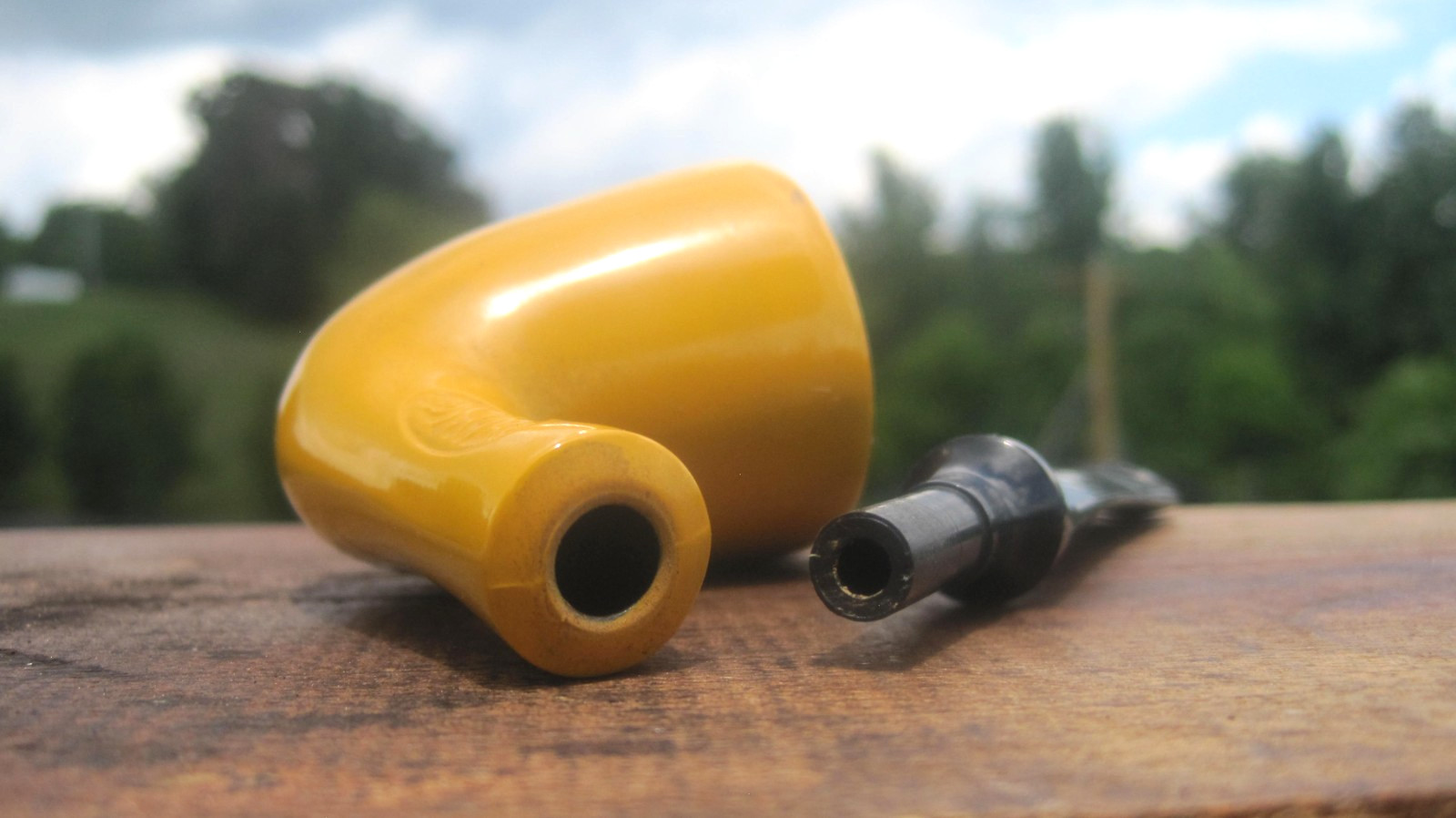 THE SMOKE Yellow Bent Dublin !970’s Smoking Estate Pipe 5.3/4″ L