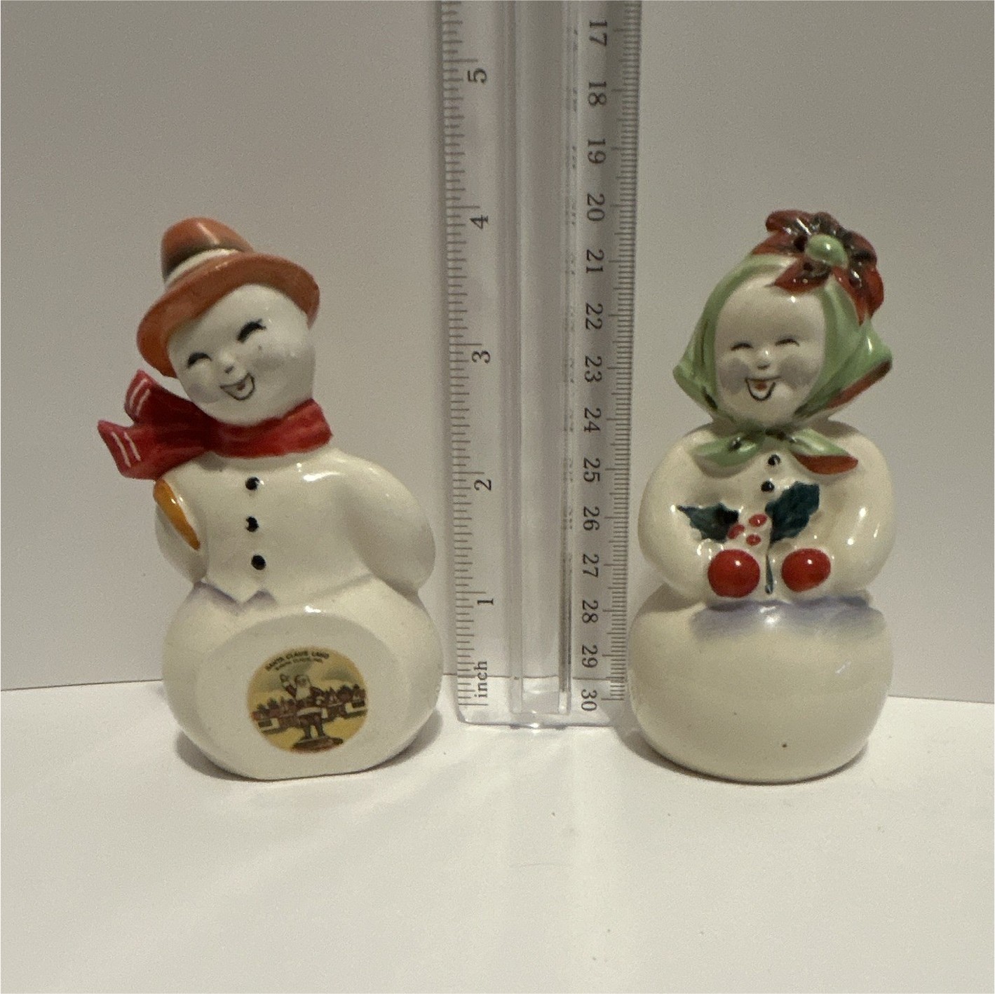 Shafford Snowman and Snowwoman Salt & Pepper Shakers – Souvenir Santa Claus, Ind
