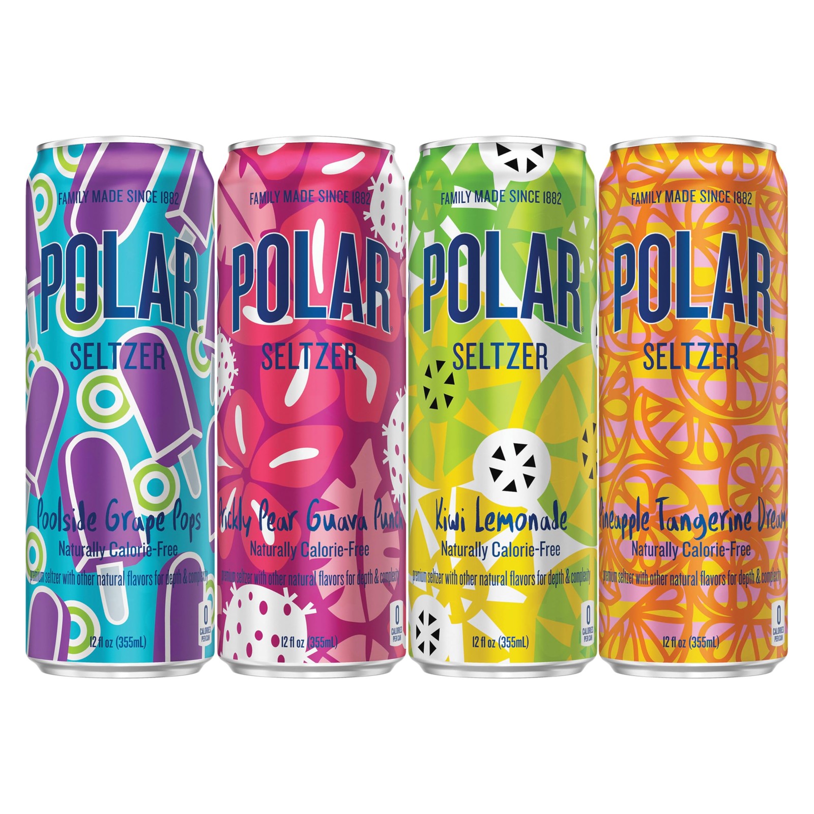 Polar Seltzer Limited Edition Sparkling Water, Summer 12 Fl Oz (Pack of 12)