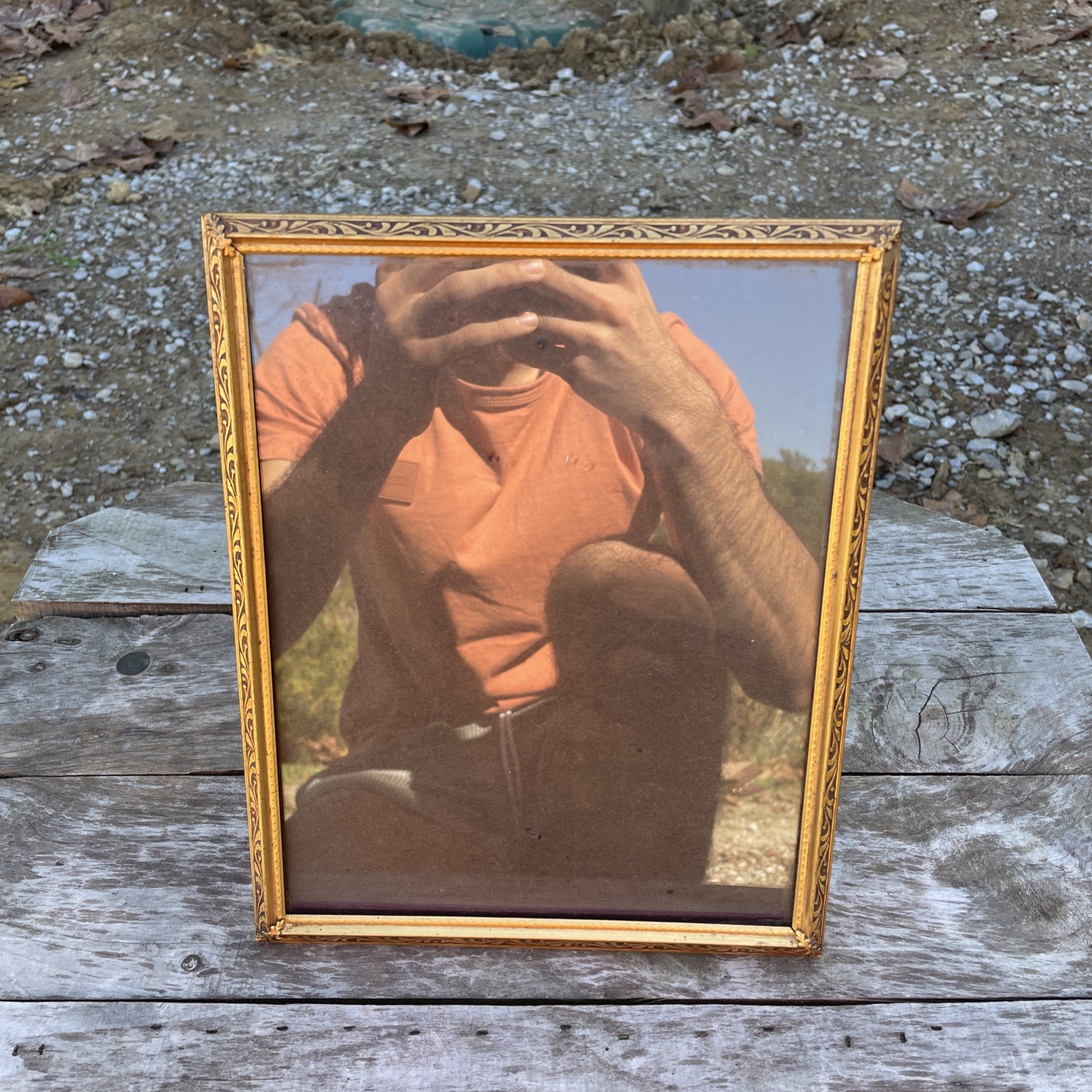 1920s Solid Brass Picture Frame 5in By 7in Nice Early Piece Detailed Border