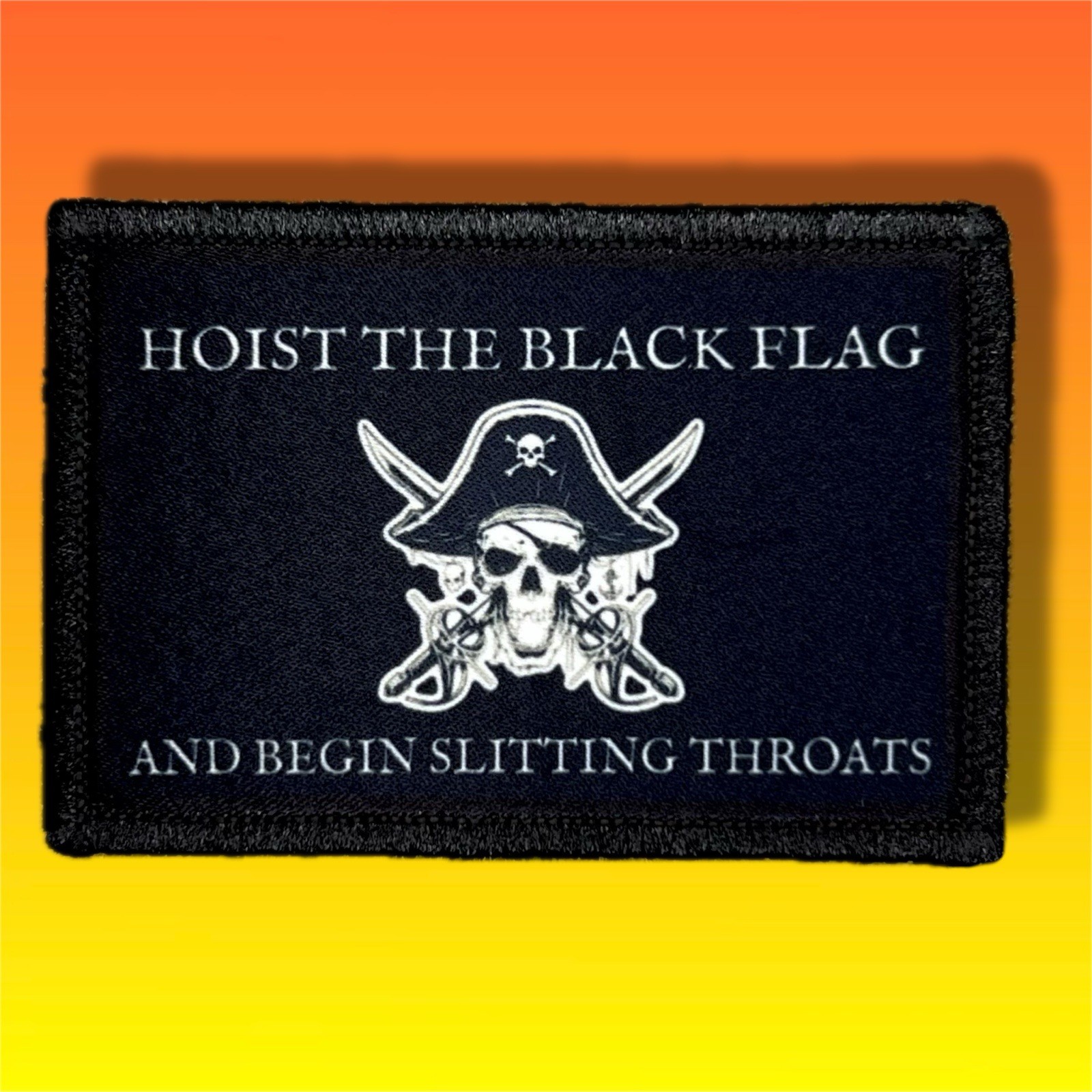 Black Flag Pirate Morale Patch / Military Badge Tactical Hook & Loop 743