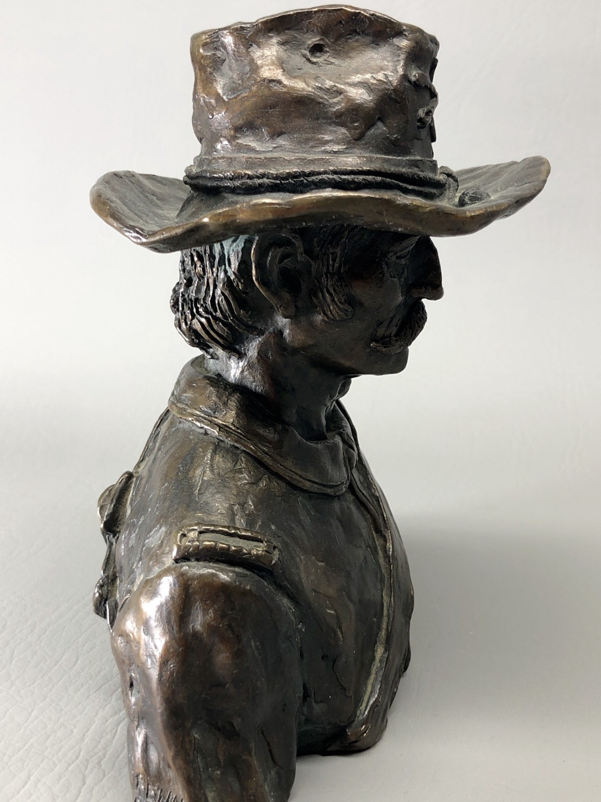Custer’s 7th Cavalry Officer Bronze Bust by Joe Ruiz Grandee & Forrest Fenn 1969