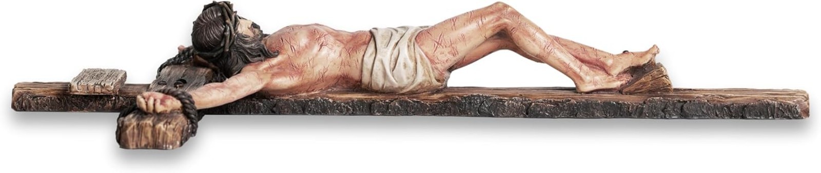 Extra-Large 20.75″ Catholic Crucifix Wall Cross – Hand-Painted Realism