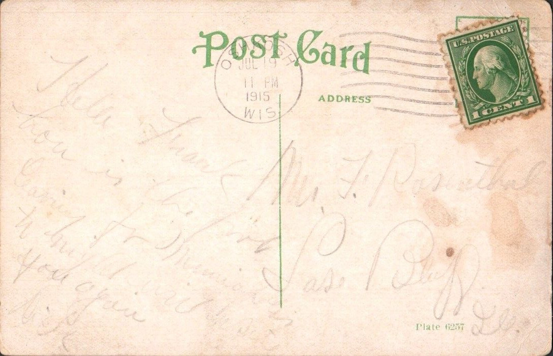 Oshkosh Wisconsin WI Landing at River Side Park 1915 Antique Postcard