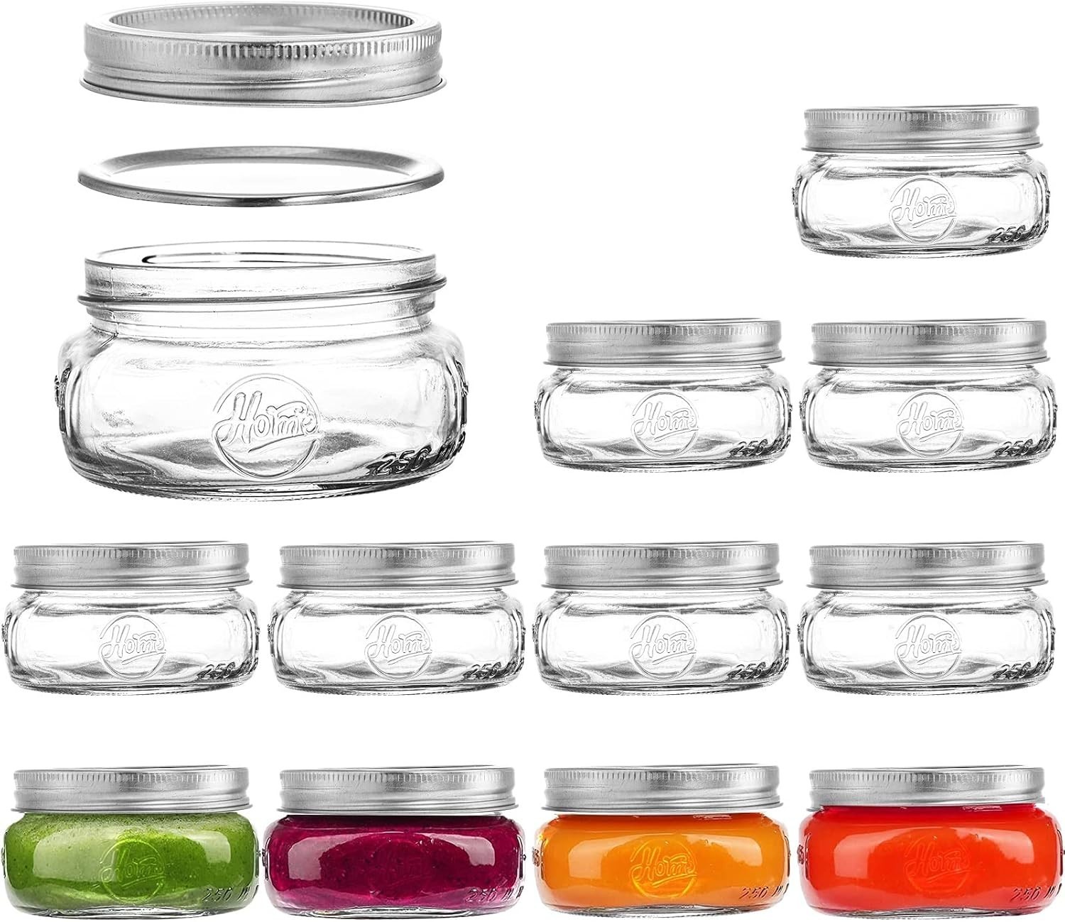Clear 8oz Mason Jars with Silver Metal Lids – Pack of 12 for Meal Prep & Decor