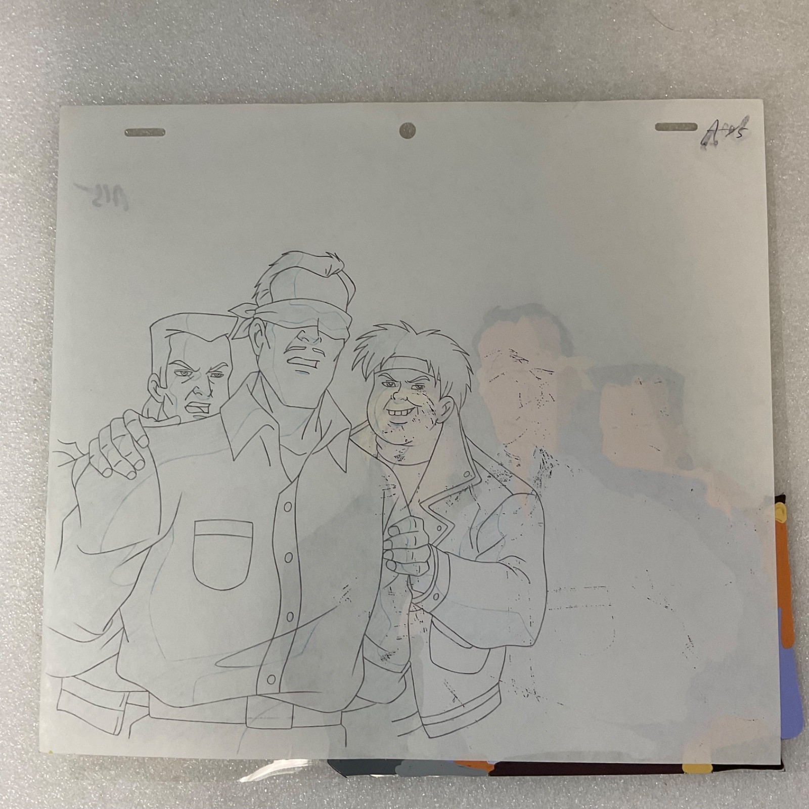 Animated Production Art Cel with Original Pencil Drawing 12 in x 10 in