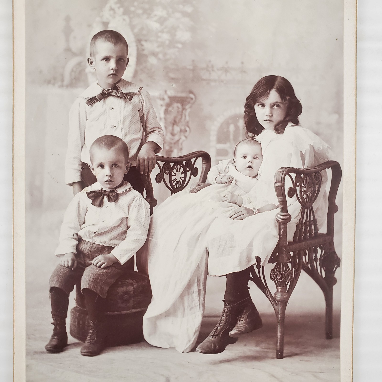 Sibling Photo Sister Boys Baby w Christening Gown Stella’s Children Waupun WI