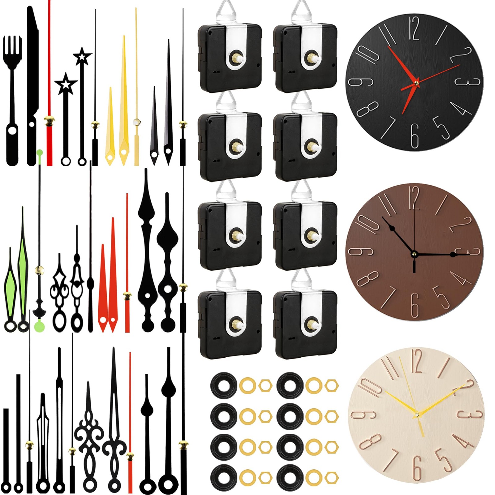 8 PCS High Torque Quartz Clock Movement Mechanism Replacement Clock Kit with …