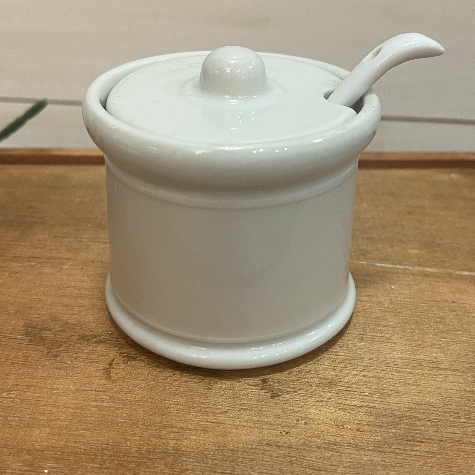McNicol China Restaurant Ware Diner Sugar Jam or Mustard Condiment Jar &Lid 1950