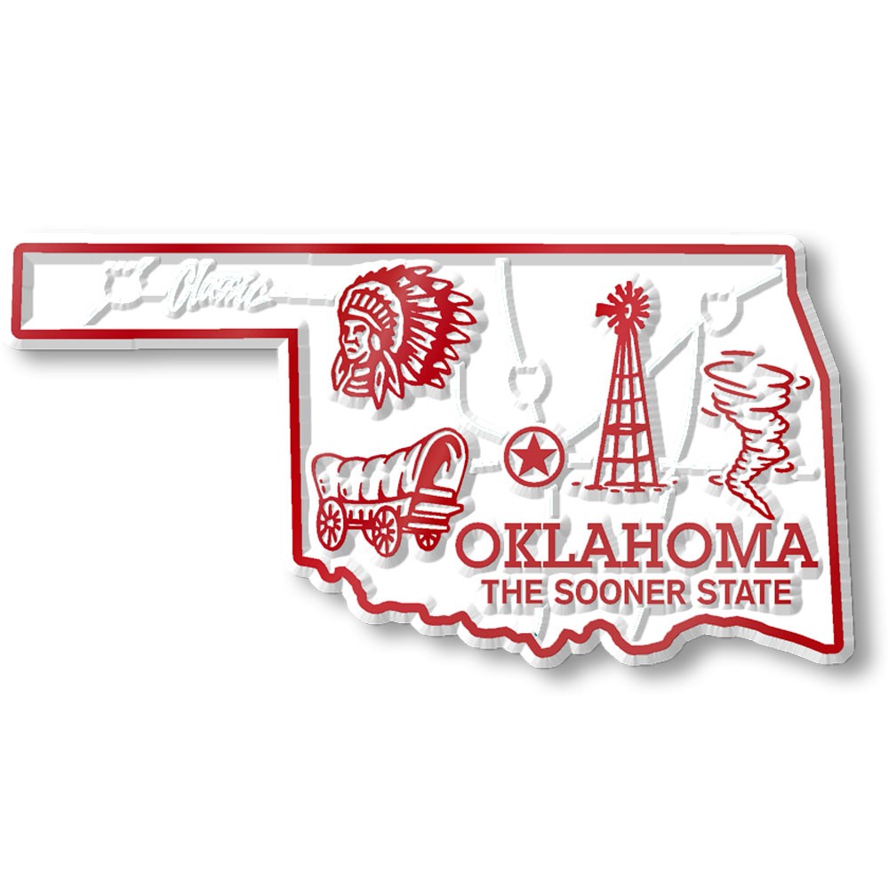 Oklahoma Six-Piece State Magnet Set by Classic Magnets, Includes 6 Designs
