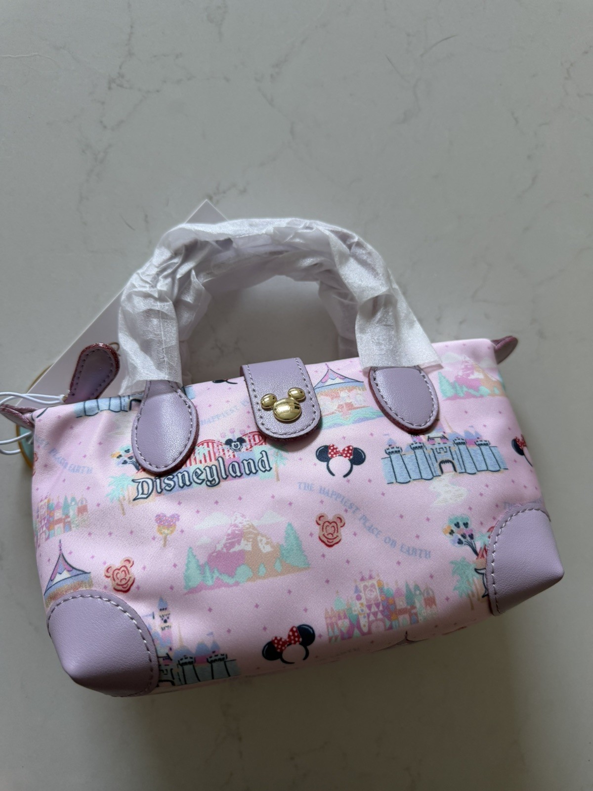 New Disney Parks Stoney Clover Lane Pink Mini Pouchette Crossbody Bag Disneyland