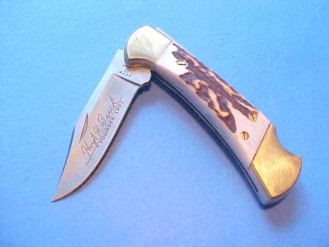 RARE UNUSED CUSTOM BUCK 112 KNIFE FOUNDERS EDITION FAT STAG SHEATH CARD TIN BOX