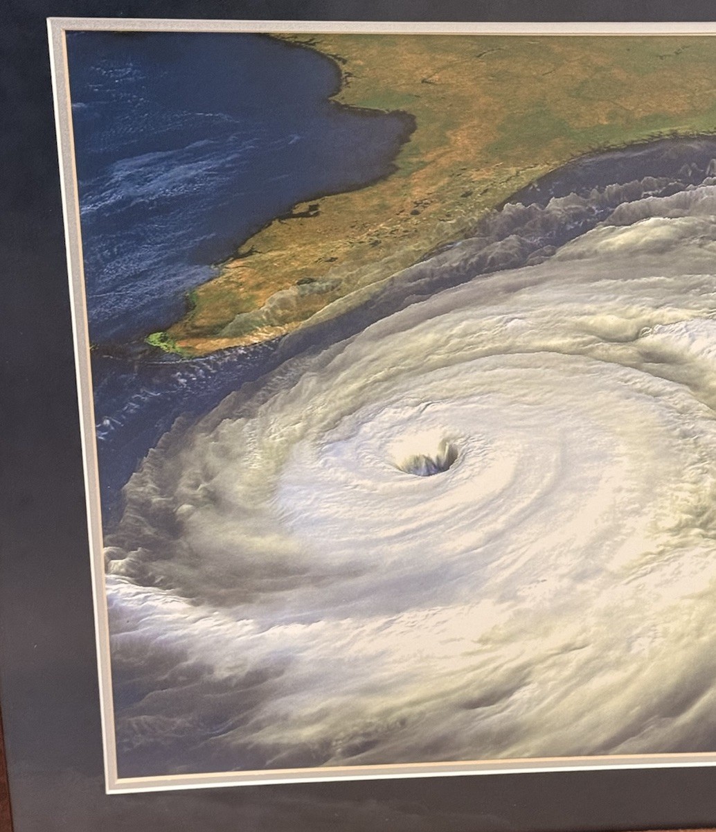 Hurricane Floyd Framed/Matted Satellite Image 29×33” Weather Wall Ready Vintage