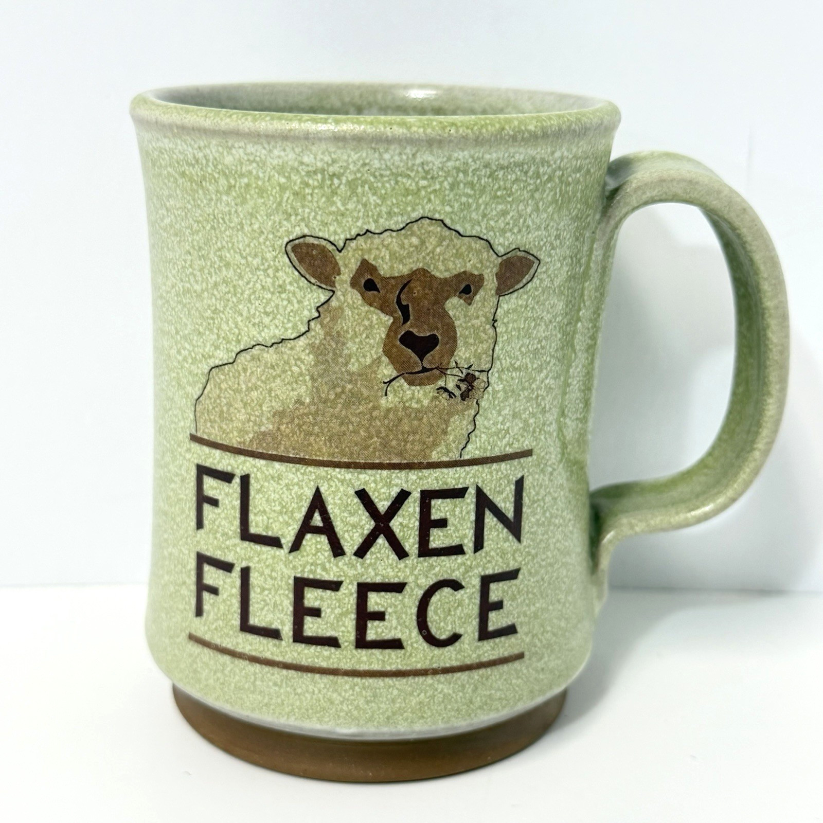 Flaxen Fleece Sheep Stoneware Mug Yarn Store Redware Pottery Ceramic Coffee Cup