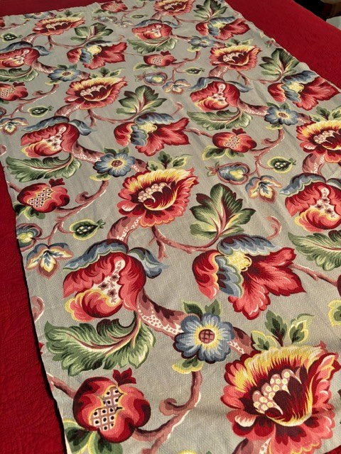 Barkcloth Drape Curtain Panel Tropical Flowers vintage fabric! 57 x 33 Gorgeous