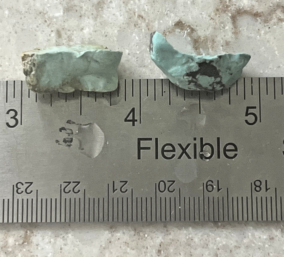 2 Blue Moon Nevada Turquoise Rough Nuggets 5.7tgw 21mm & 18mm