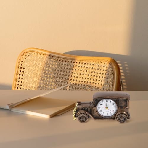 Vintage Car Alarm Clock, Classic Car Model Desk Clock, 19.00X9.00X7.50CM Black