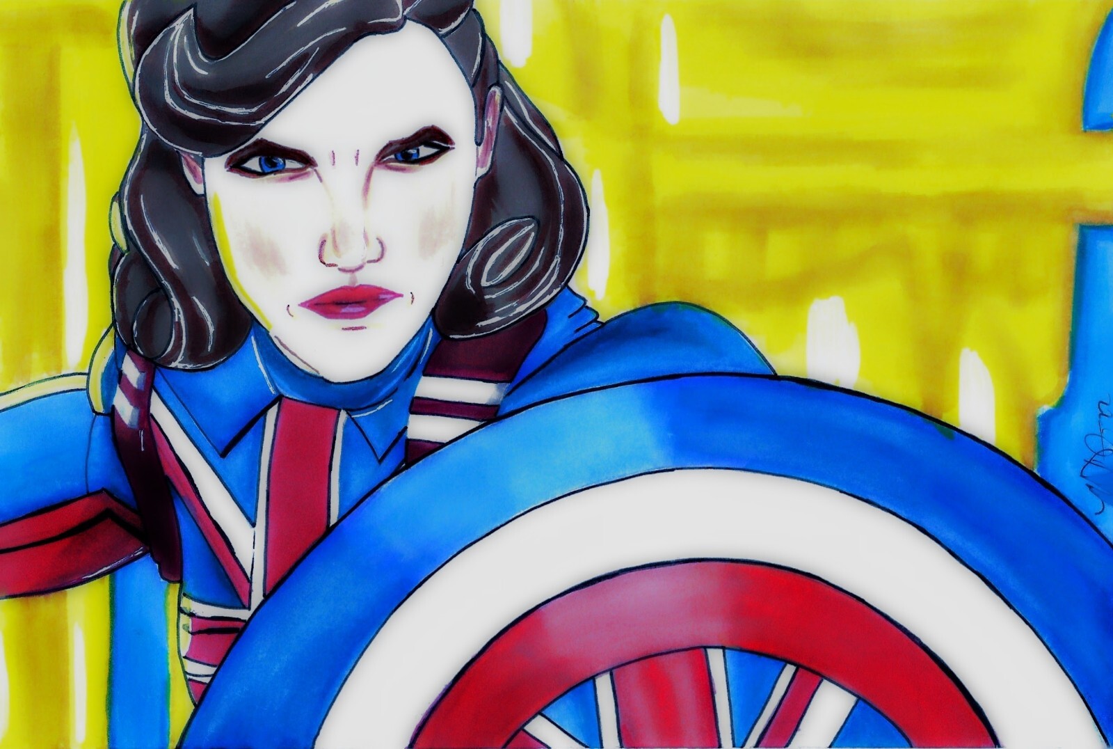Marvel: What If? – Captain Carter Stealth Suit, [[[ Sketch Card Print! ]]]