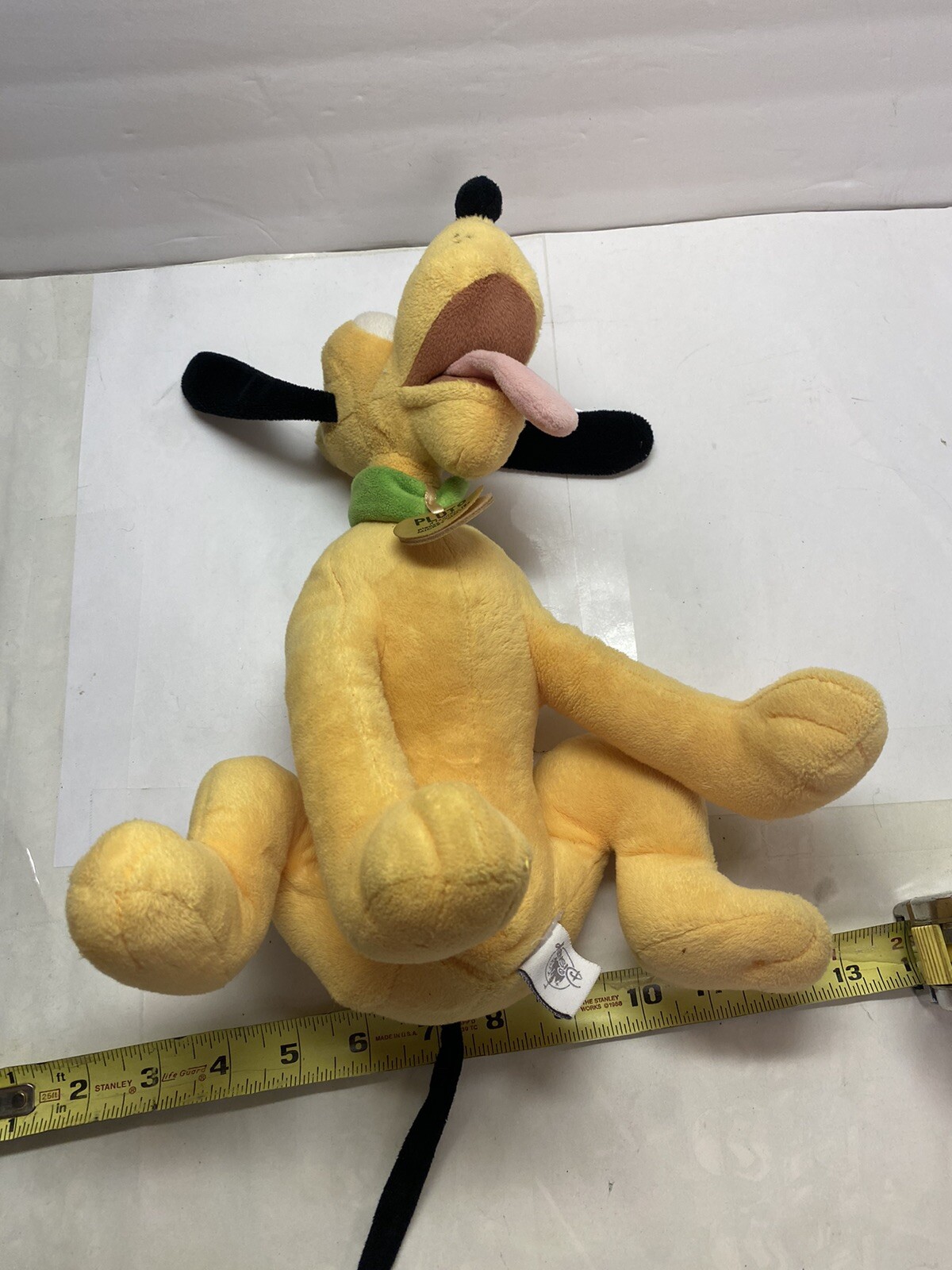 Disney Parks Sitting Pluto Plush Stuffed Animal Collar If Found Return To Mickey