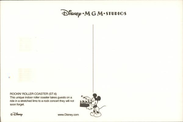 Orlando, Florida FL Rockin’ Roller Coaster-Disney MGM Studios Vintage Postcard
