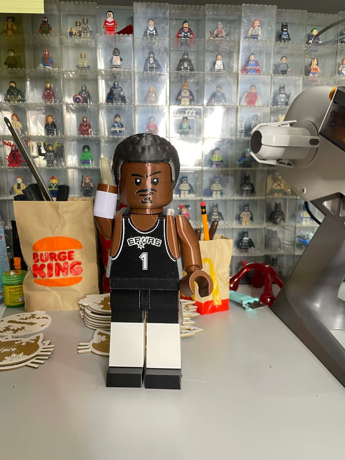 Wembanyama XL Brick Figure 8 inches tall 3D Printed Lego Inspired