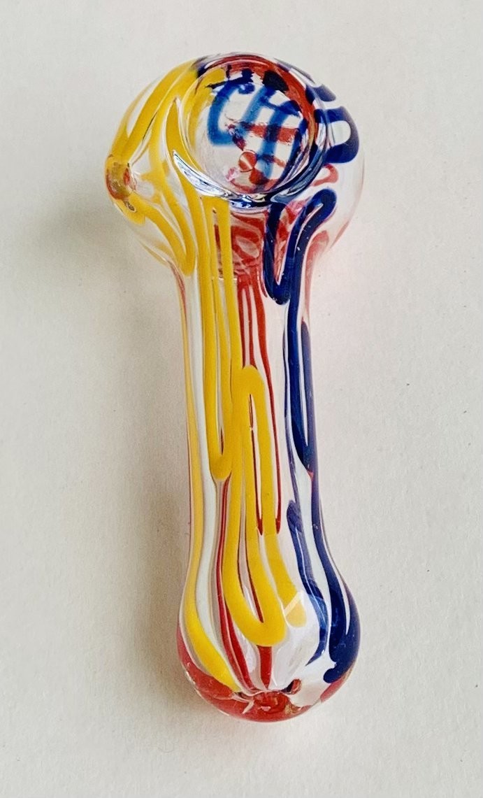4.5 Inch Double Glass Tobacco Smoking Spoon Hand Pipe