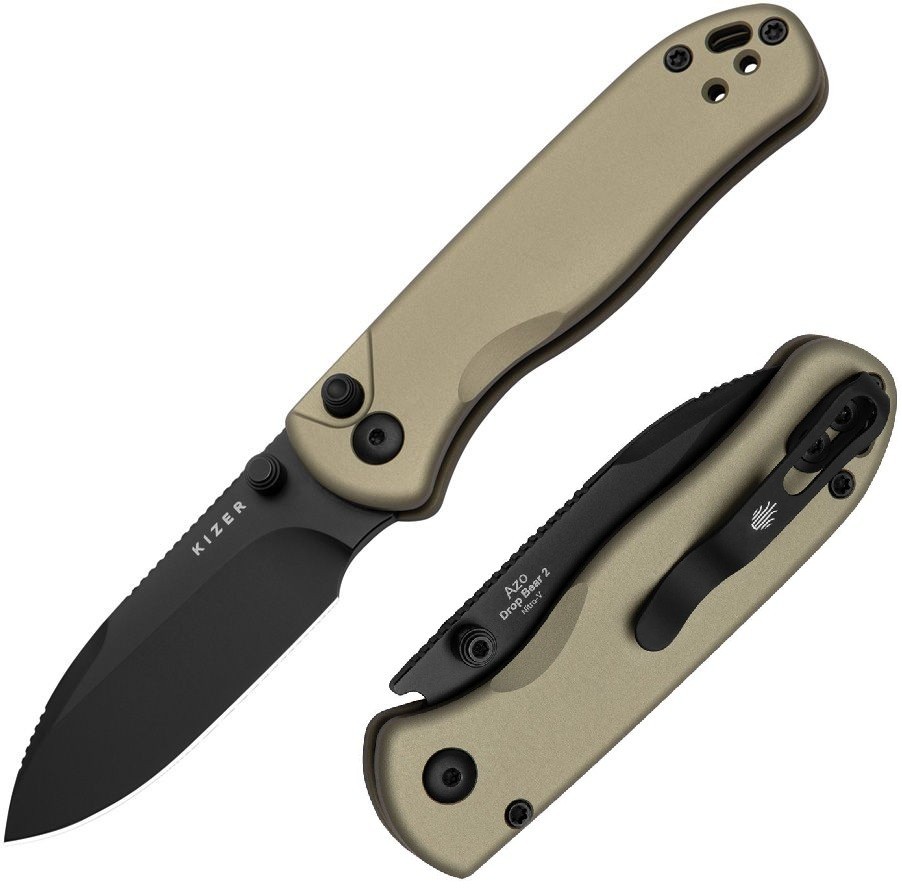 Kizer Cutlery Drop Bear 2 Folding Knife 3″ Nitro V Steel Blade Aluminum Handle