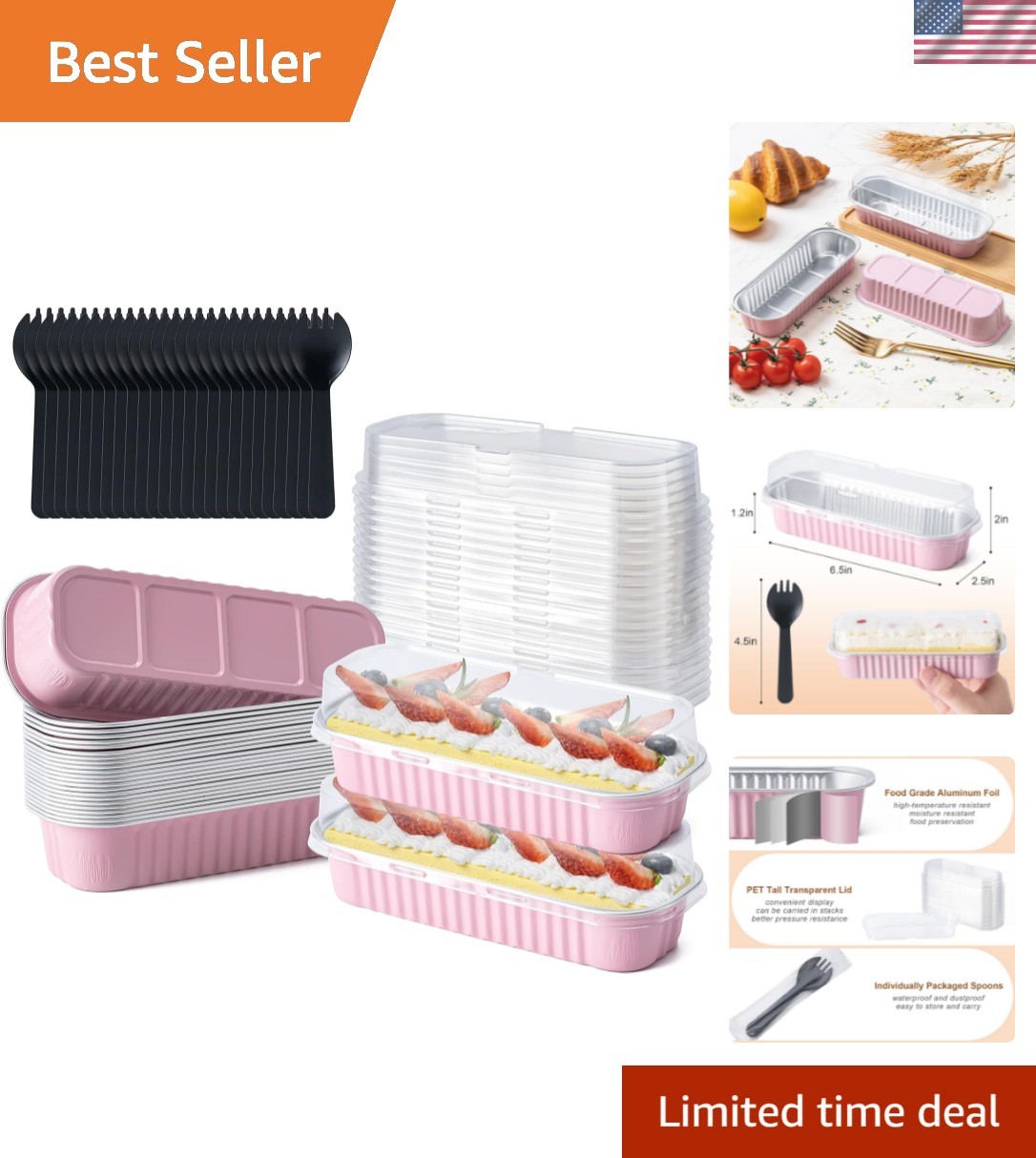 25 Pack Mini Cake Pans with Lids & Spoons – Perfect for Parties & Picnics
