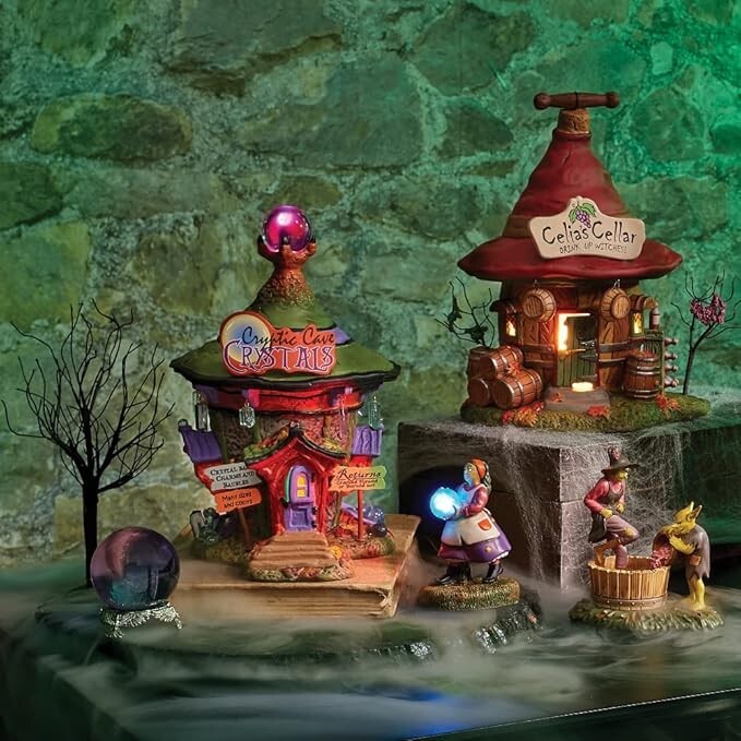 DEPT 56 Witch Hollow CRYPTIC CAVE CRYSTALS! Snow Village Halloween, Very cool