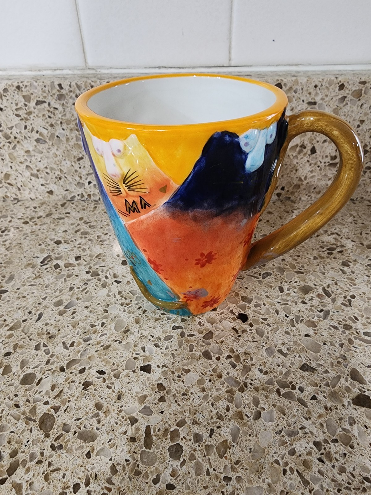 CATS STUDIO DESIGNWORKS 3D JOY WHISMSICAL ANIMAL 12 OZ CERAMIC CUP MUG COFFEE