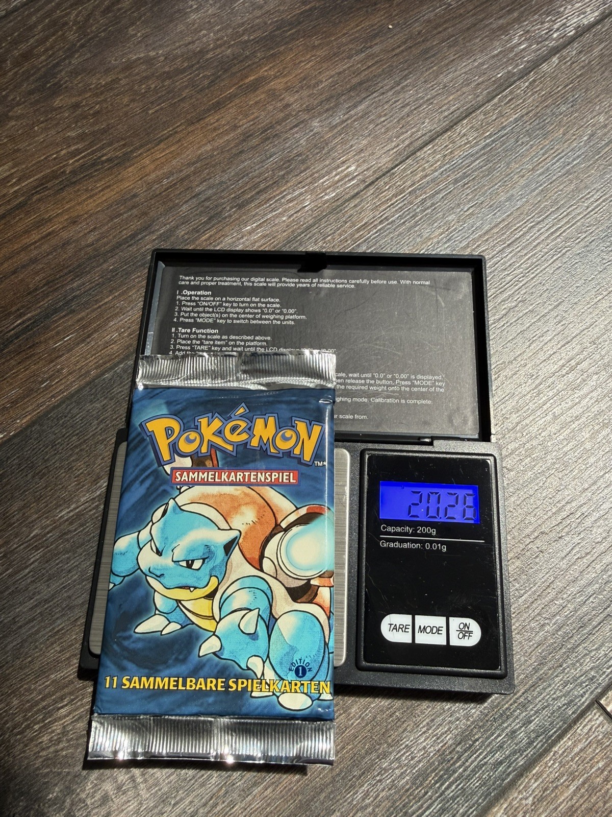 Pokemon 1st Edition Base Set Booster Pack SEALED Blastoise Artwork German 20.26g