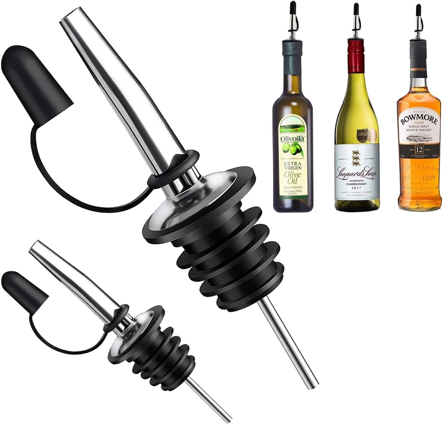 12 Pack Liquor Pour Spout With Dust Caps – Bottle Pourers for Alcohol, Olive …