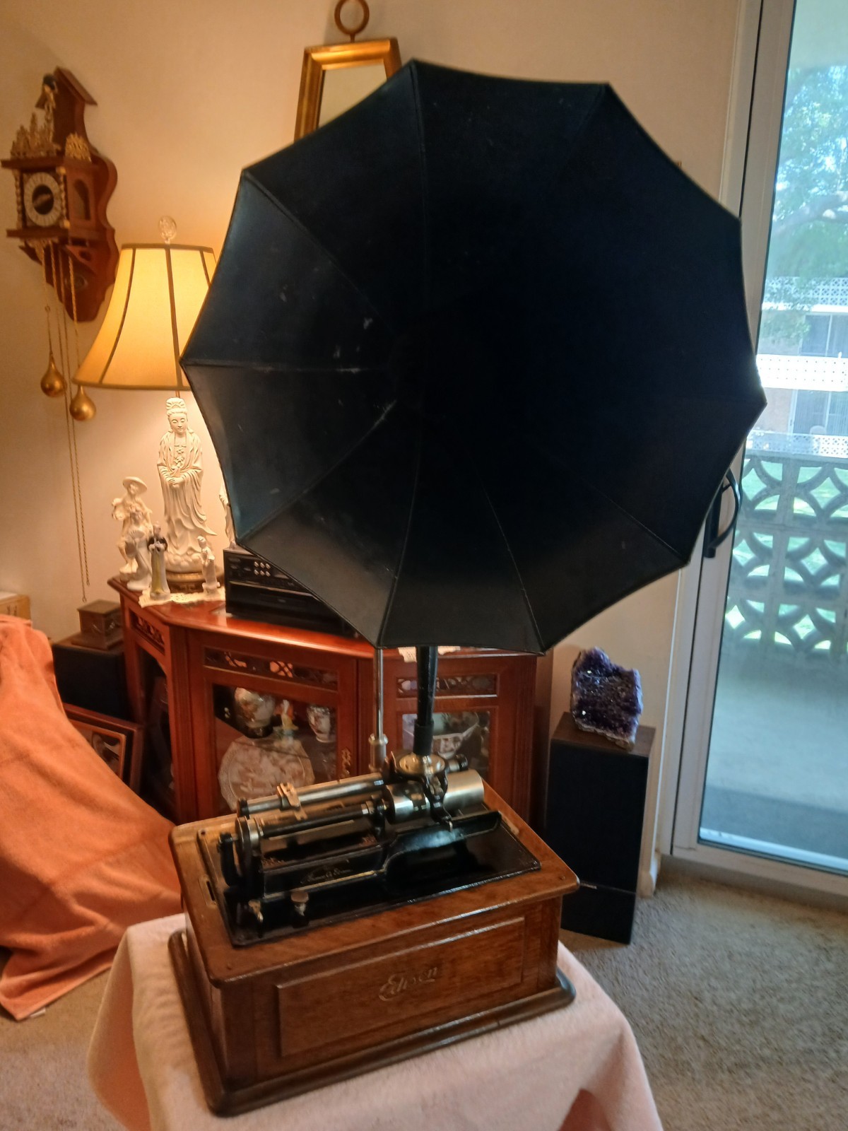 EDISON TRIUMPH CYLINDER PLAYER – WITH CYGNET HORN – 2/4 GEARING – WORKS GREAT!!!