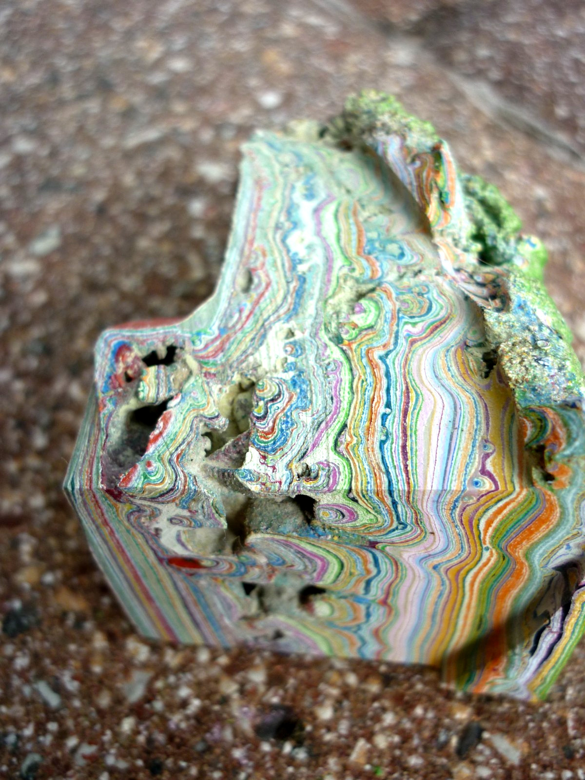 Paint Deposit Agate Piece Fordite Rough Surfite — 113 Grams