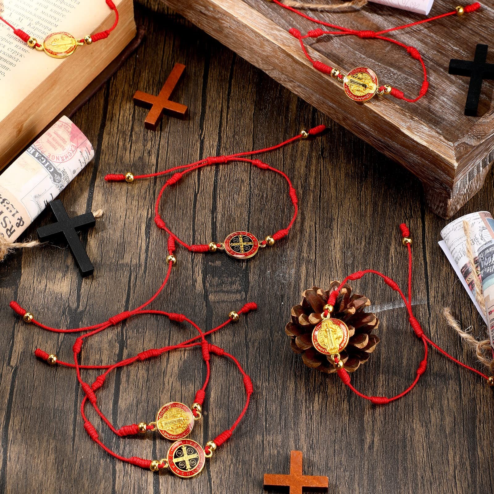 Fumete 12 Pieces 7 Knot Catholic String Bracelets Recuerdos De Confirmacion C…