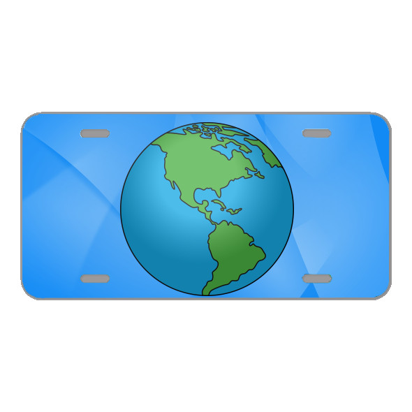 Custom Novelty License Plate With Earth Design Add Names