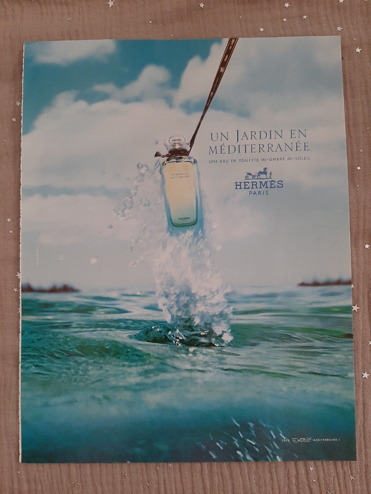Publicité papier Parfum. Perfume Ad Hermès un jardin en méditerranée de 2003