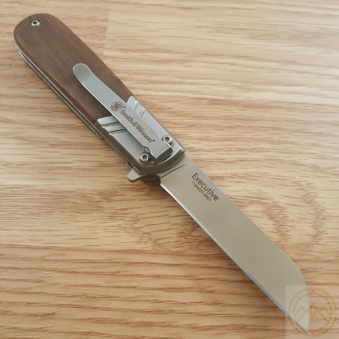 Smith & Wesson Executive Barlow Folder Knife 2.75″ 8Cr13MoV Steel Blade Rosewood