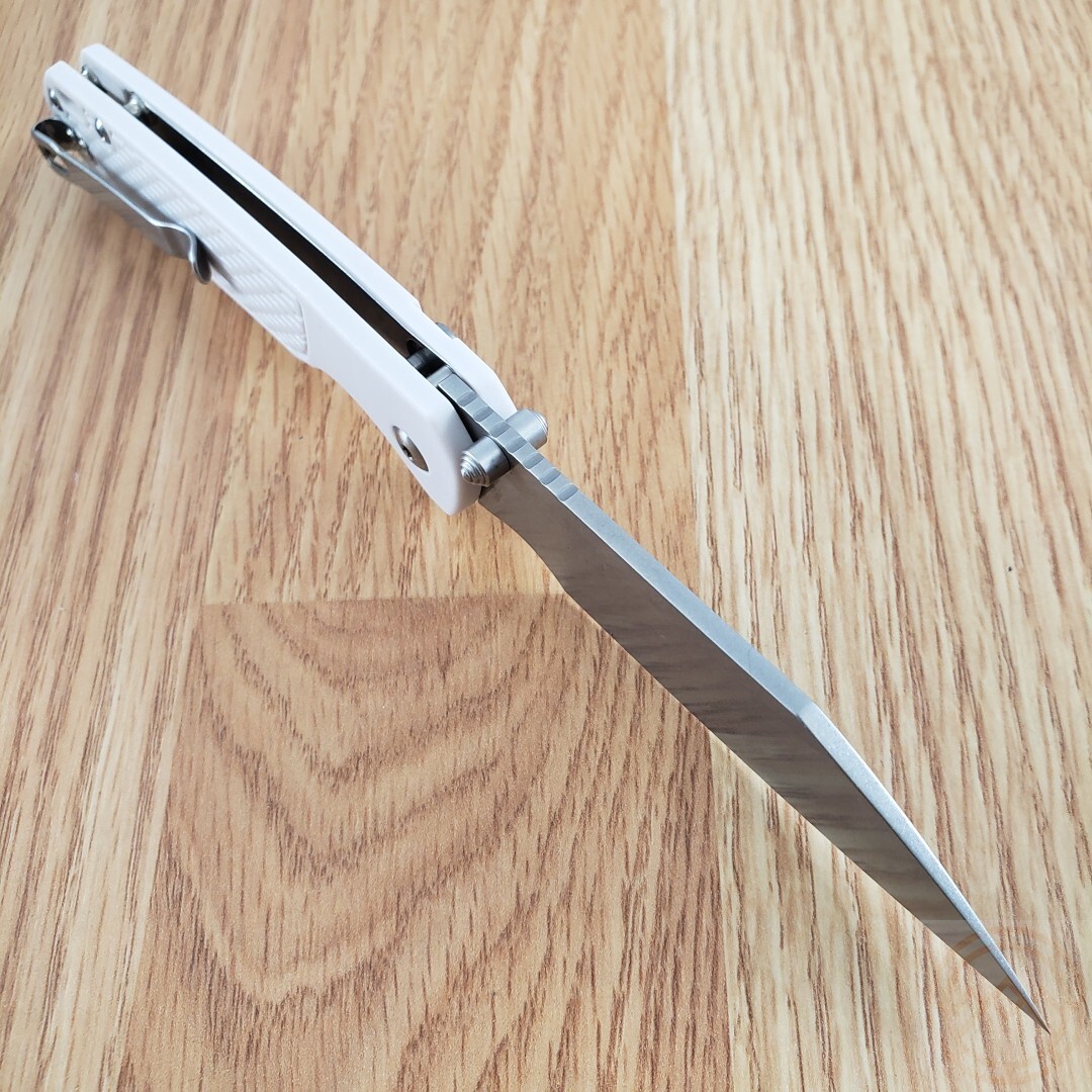 CJRB Pyrite Folding Knife 3.25″ CPM S90V Steel Blade Light Gray FRN Handle