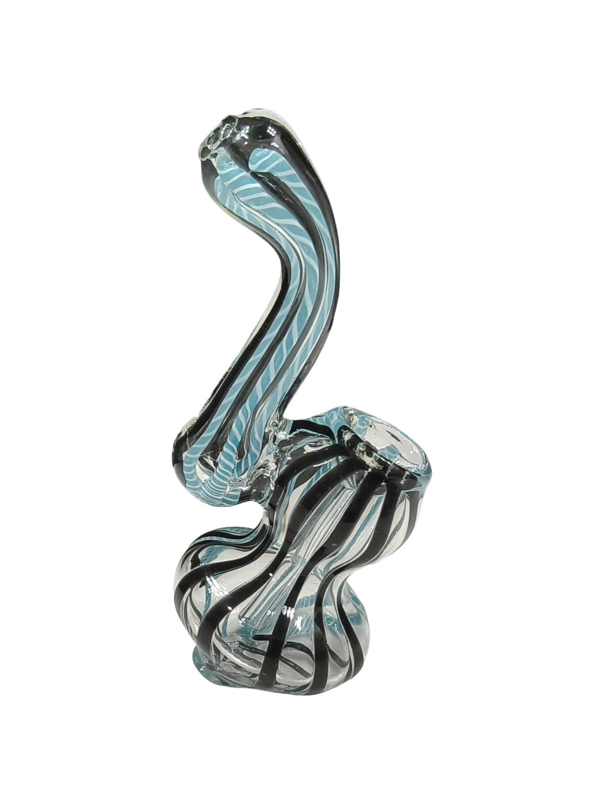 4.5 inch Variety Pack Ribbon Colored Glass Sherlock Bubbler Water Pipe | 9 Pack