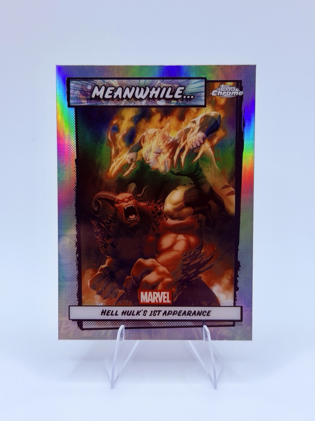 2026 Topps Chrome Marvel #MW-17 Hell Hulk’s 1st Appearance Meanwhile Refractor
