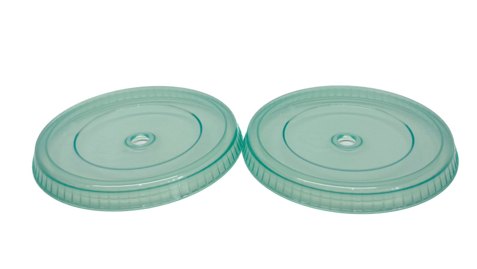 2pk Starbucks 24oz Venti Reusable Cold Cup Lids Transparent Teal Mint Green