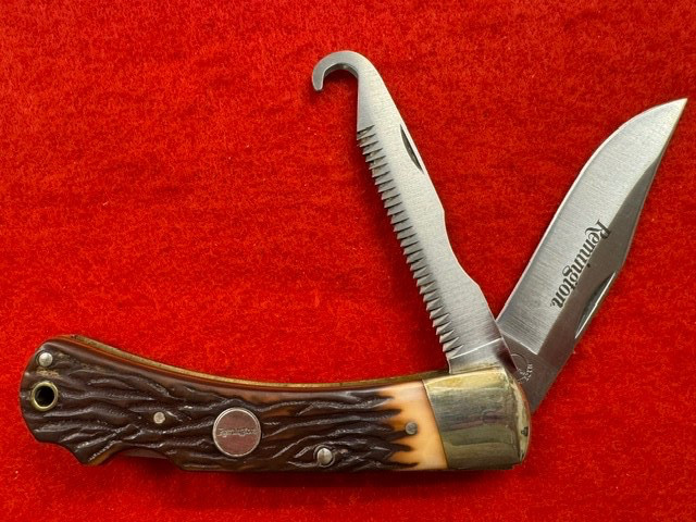 VINTAGE MINT, UNUSED, REMINGTON R3-D “BIG GAME” KNIFE, POUCH, BOXED (139)