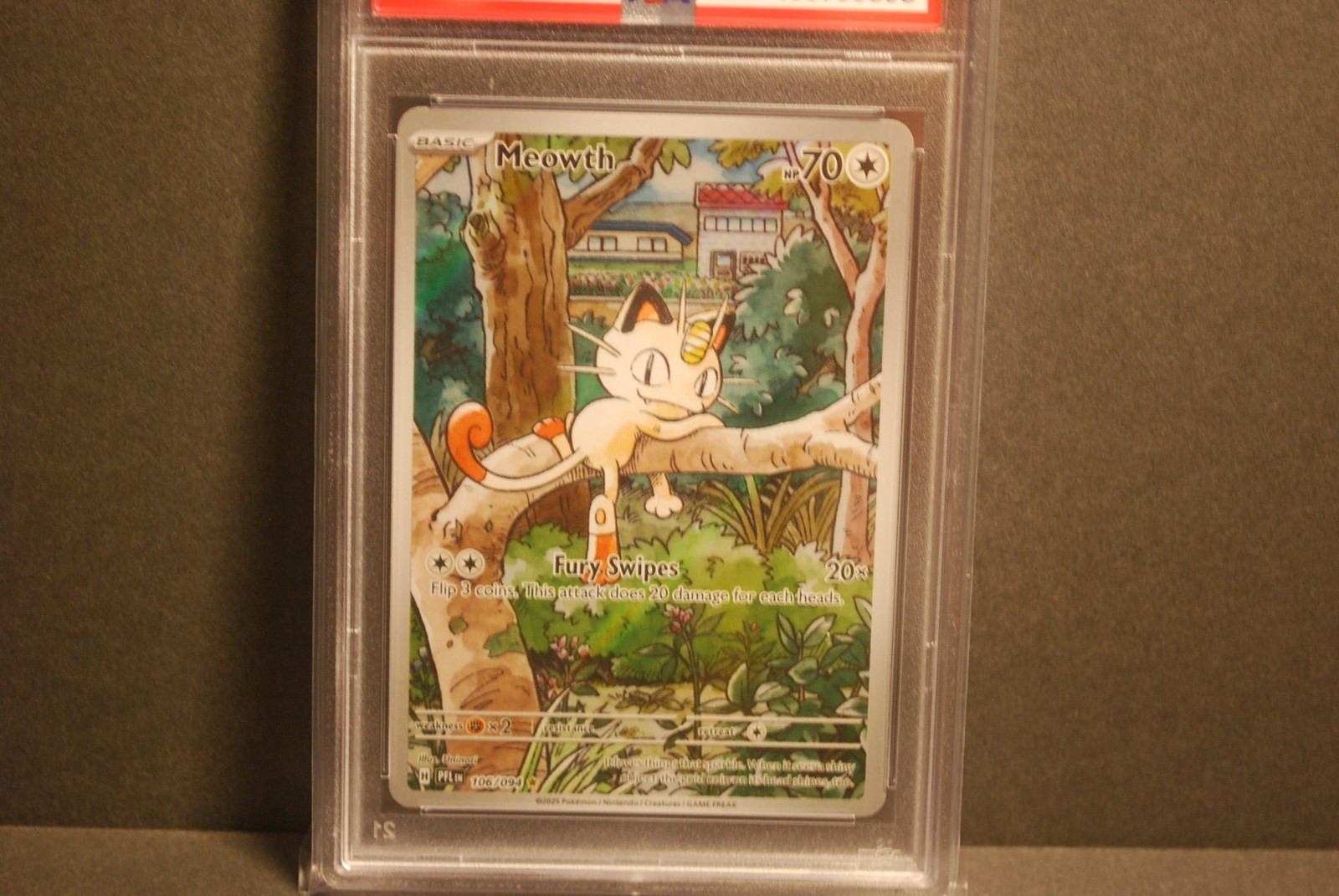 PSA 10 Gem Mint Meowth #106/094 Phantasmal Flames 2025